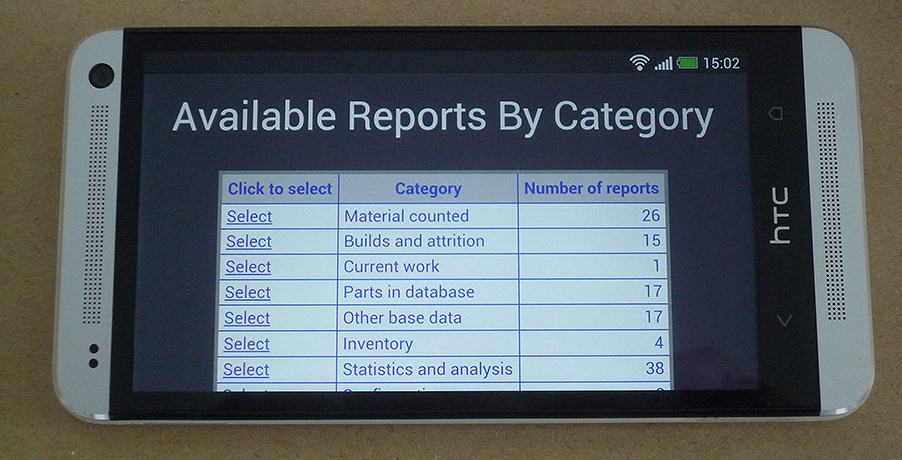 Reel aMounts Reporting Centre on a smartphone