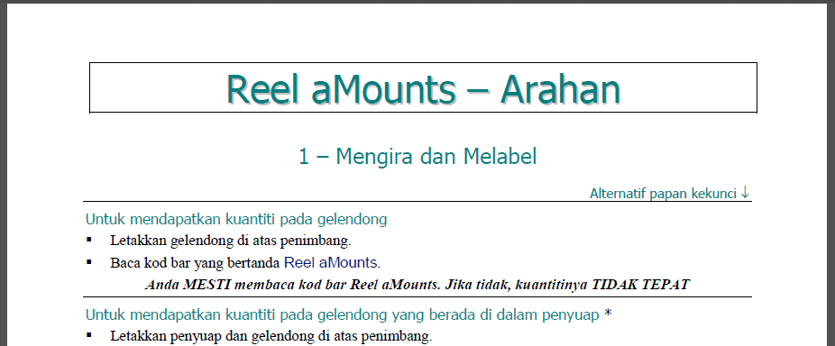 Reel aMounts instructions in Malaysian