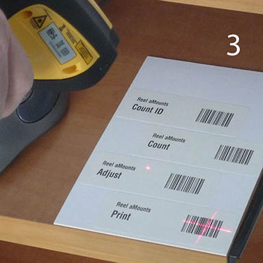 Step 3 - Scan a 'Print' bar code